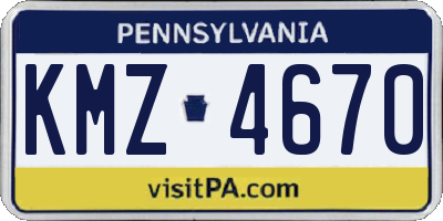 PA license plate KMZ4670