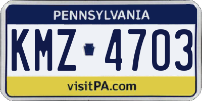 PA license plate KMZ4703