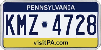 PA license plate KMZ4728