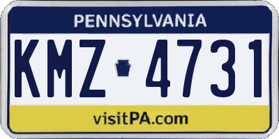 PA license plate KMZ4731