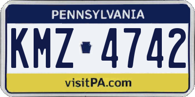 PA license plate KMZ4742
