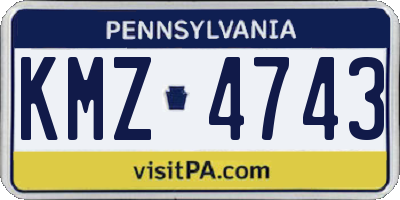 PA license plate KMZ4743
