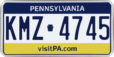 PA license plate KMZ4745