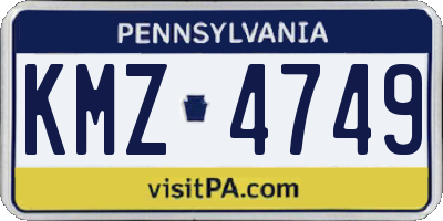 PA license plate KMZ4749