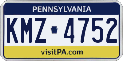 PA license plate KMZ4752