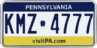 PA license plate KMZ4777