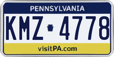 PA license plate KMZ4778