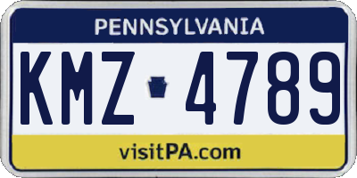 PA license plate KMZ4789