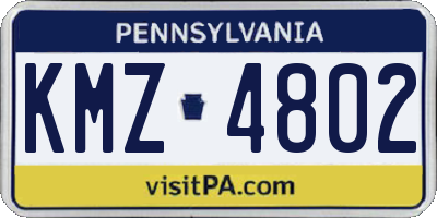 PA license plate KMZ4802