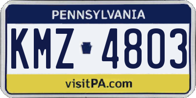 PA license plate KMZ4803