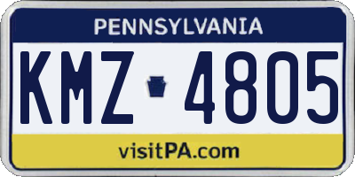PA license plate KMZ4805