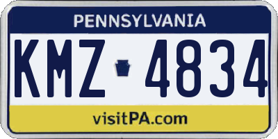 PA license plate KMZ4834