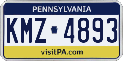 PA license plate KMZ4893