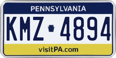 PA license plate KMZ4894