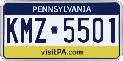 PA license plate KMZ5501
