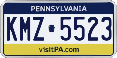 PA license plate KMZ5523