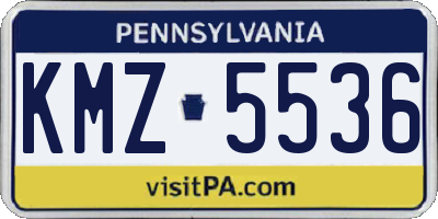PA license plate KMZ5536