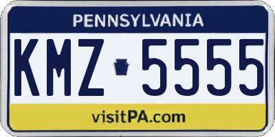 PA license plate KMZ5555