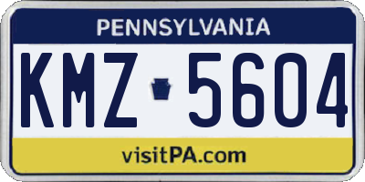 PA license plate KMZ5604