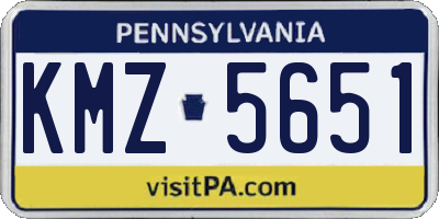 PA license plate KMZ5651