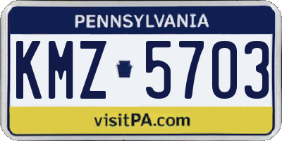 PA license plate KMZ5703
