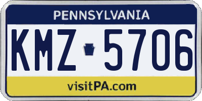 PA license plate KMZ5706