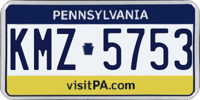 PA license plate KMZ5753
