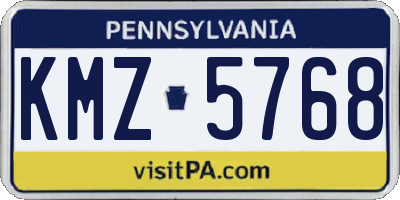 PA license plate KMZ5768
