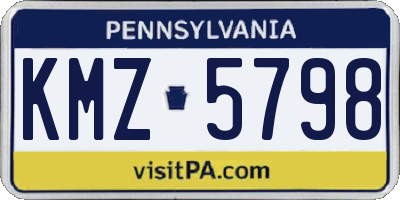 PA license plate KMZ5798