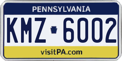 PA license plate KMZ6002