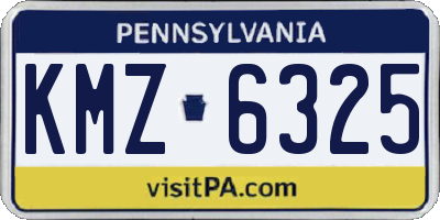 PA license plate KMZ6325