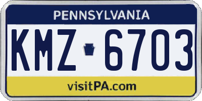 PA license plate KMZ6703