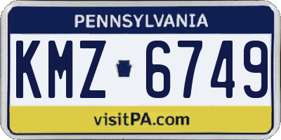 PA license plate KMZ6749
