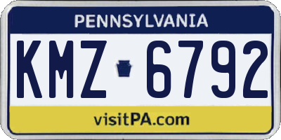 PA license plate KMZ6792