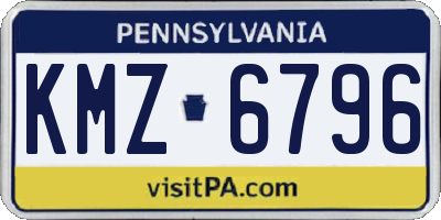 PA license plate KMZ6796