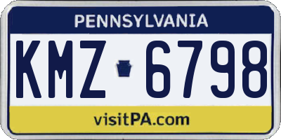 PA license plate KMZ6798