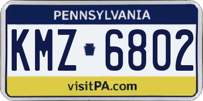 PA license plate KMZ6802