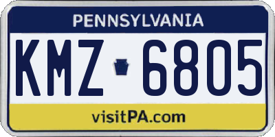 PA license plate KMZ6805