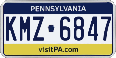 PA license plate KMZ6847
