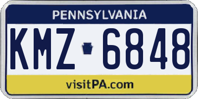 PA license plate KMZ6848
