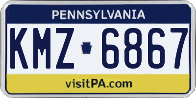 PA license plate KMZ6867