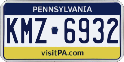 PA license plate KMZ6932