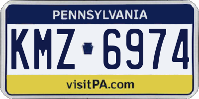 PA license plate KMZ6974