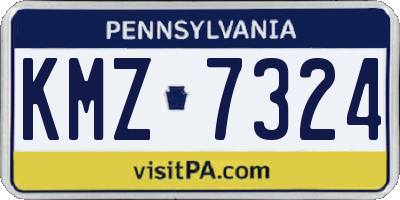 PA license plate KMZ7324