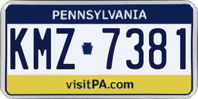 PA license plate KMZ7381