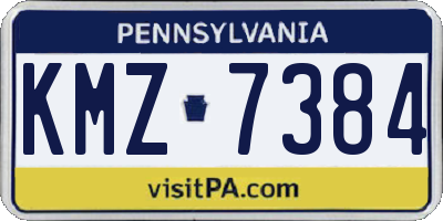 PA license plate KMZ7384