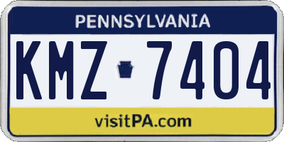 PA license plate KMZ7404