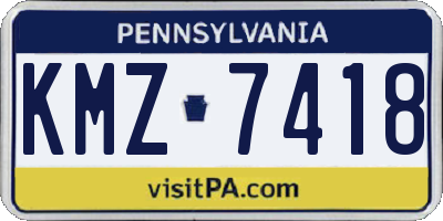 PA license plate KMZ7418