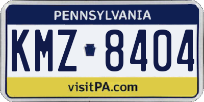 PA license plate KMZ8404
