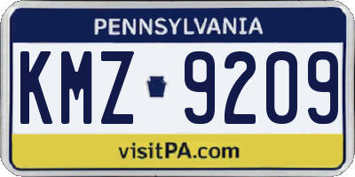 PA license plate KMZ9209